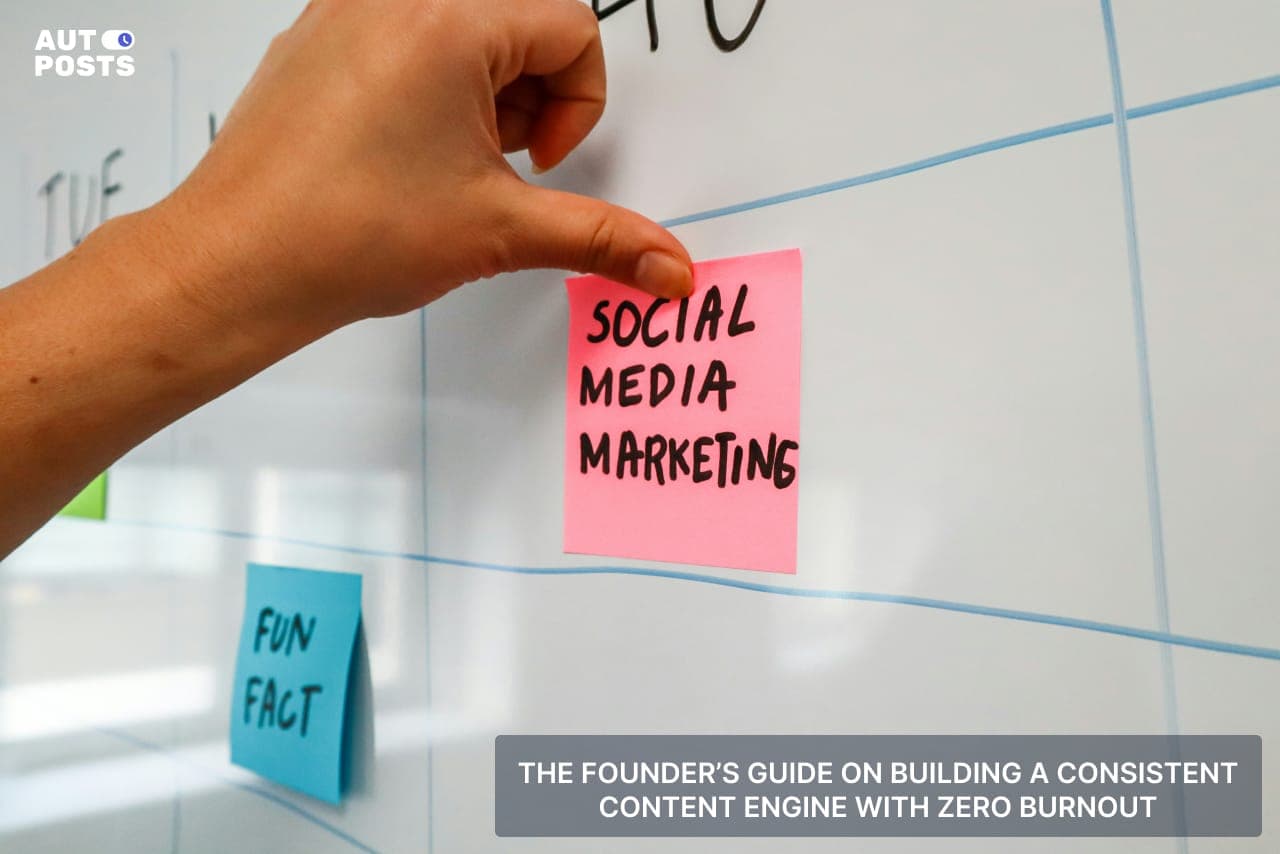 The Founder’s Guide to Building a Consistent Content Engine with Zero Burnout — cover